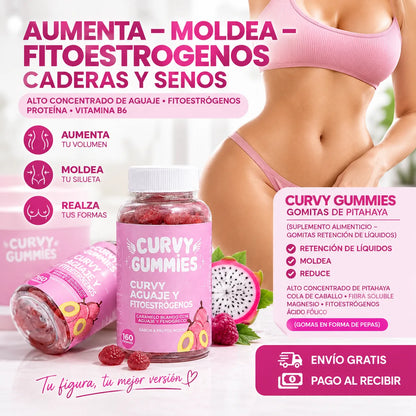 La gomita Curvy de pitahaya que reduce la retención de líquidos y moldea tu figura.