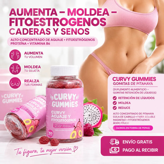 La gomita Curvy de pitahaya que reduce la retención de líquidos y moldea tu figura.