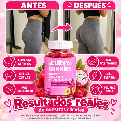 La gomita Curvy de pitahaya que reduce la retención de líquidos y moldea tu figura.