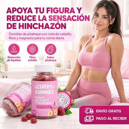La gomita Curvy de pitahaya que reduce la retención de líquidos y moldea tu figura.